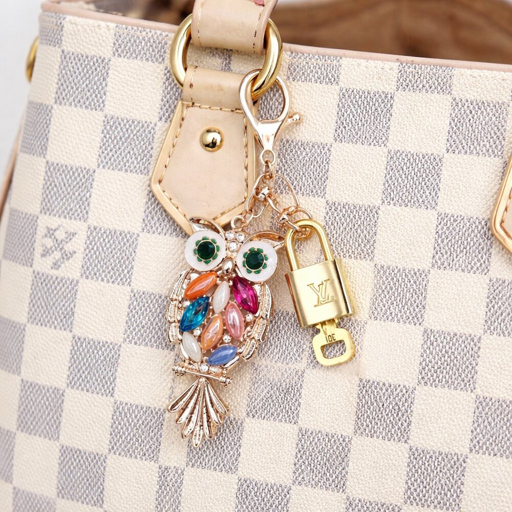 Louis Vuitton Gold Padlock 🔒 Key Set Authentic LV w/ Unbranded Owl Keychain
